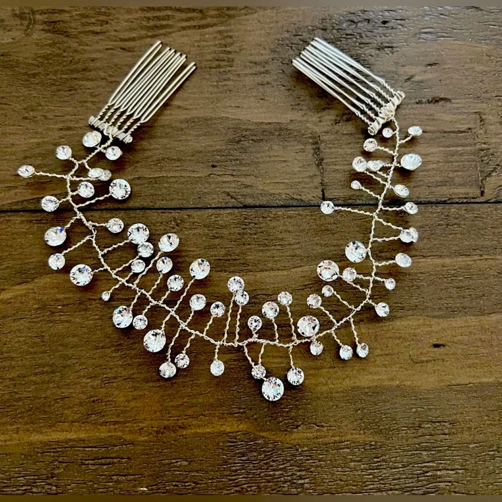 Swarovski Crystal Bridal Hair Piece - Picture 1 of 7